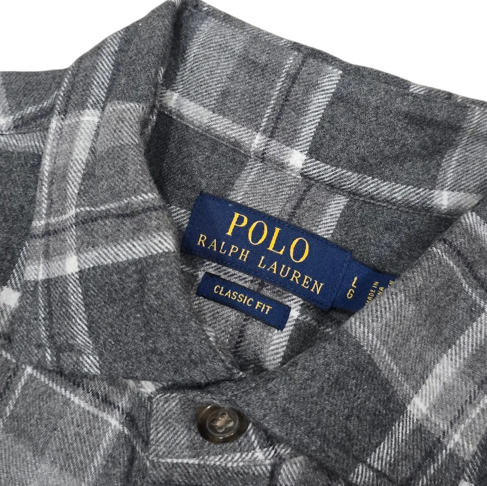 Polo Ralph Lauren Checked Cotton-Flannel Shirt In Gray